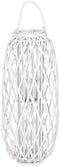 Kaarshouder Home ESPRIT Wit vlechtwerk Kristal 34 x 34 x 80 cm