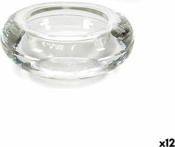 Kaarshouder Transparant Glas 6,5 x 2,5 x 6,5 cm (12 Stuks)