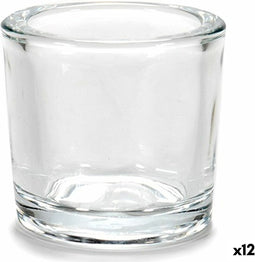 Kaarshouder Transparant Glas 6,5 x 6 x 6,5 cm (12 Stuks)