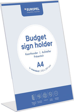 Kaarthouder Europel - Budget L-standaard - A4 - 21 x 29,7 cm - Transparant