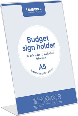 Kaarthouder Europel - Budget L-standaard - A5 - 14,8 x 21 cm - Transparant
