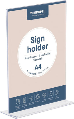 Kaarthouder Europel - T-standaard - A4 - 29,7 x 21 cm - Acryl