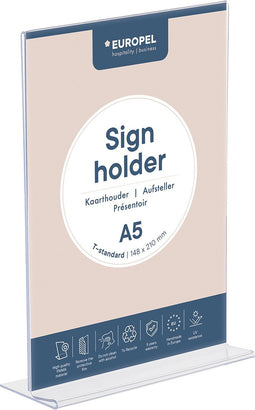 Kaarthouder Europel - T-standaard - A5 - 14,8 x 21 cm - Acryl