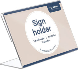 Kaarthouder OPUS 2 L-standaard 90x60mm liggend acryl | 10 stuks