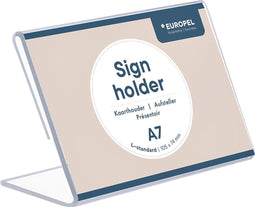 Kaarthouder OPUS 2 L-standaard A7 liggend acryl | 10 stuks