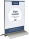 Kaarthouder OPUS 2 T-standaard A5 staand acryl aluminium | 10 stuks