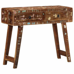 vidaXL - Wandtafel - 90x32x75 - cm - massief - gerecycled - hout