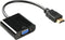 HDMI Naar VGA Adapter Converter - 1080P Full HD - Inclusief 3.5MM Jack Aux - Zwart