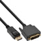 Kabel inLine Displayport DVI 24+1 M/M 2 meter zwart