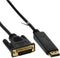 Kabel inLine Displayport DVI 24+1 M/M 2 meter zwart