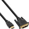 Kabel inLine HDMI DVI 18+1 pin M/M 2 meter zwart