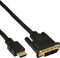 Kabel inLine HDMI DVI 18+1 pin M/M 2 meter zwart