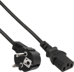 Kabel inLine STROOM C13 recht - CEE7/7 haaks 1 | 8 meter zwart