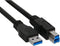 Kabel Inline USB-A USB-B 3.0 M 0.5 meter zwart