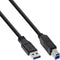 Kabel Inline USB-A USB-B 3.0 M 1.5 meter zwart