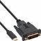 Kabel inLine USB-C DVI 24+1 3.1 1080P M/M 2 meter zwart