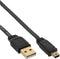 Kabel InlLne USB-A mini-B 2.0 platte kabel 2 meter zwart