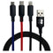 Kabel Micro USB Subblim Premium 3in1 Zwart 1 m