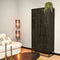 Kabinet kast Milan zwart Mangohout en staal 90 cm - zwarte kast met deuren - houten kast zwart