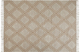 KACEM - Laagpolig vloerkleed - Beige - 140 x 200 cm - Katoen