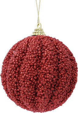 KAEMING B.V. - Rode boombal met glitters 8 cm