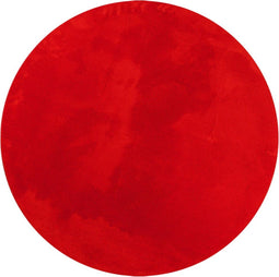 vidaXL - Vloerkleed - HUARTE - laagpolig - zacht - wasbaar - Ø - 120 - cm - rood