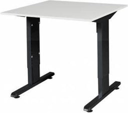 Verstelbaar Bureau - 80x80 wit - zwart frame