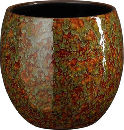 Mica Decorations Bloempot Fabian - 20x20x20 cm - Terracotta - Groen