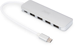 Digitus DA-70242-1 - USB 3.2 Gen 1-hub - 4x USB 3.0 + USB-C PD - Zilver