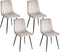 KALISPELL - Eetkamerstoel set van 4 - Beige - Fluweel
