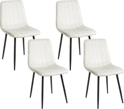 KALISPELL - Eetkamerstoel set van 4 - Wit - Fluweel