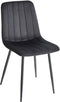 KALISPELL - Eetkamerstoel set van 4 - Zwart - Fluweel