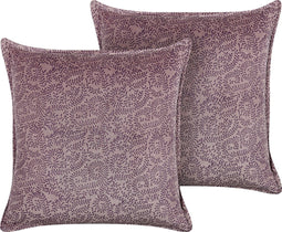 KALMIA - Sierkussen set van 2 - Roze - 45 x 45 cm - Fluweel