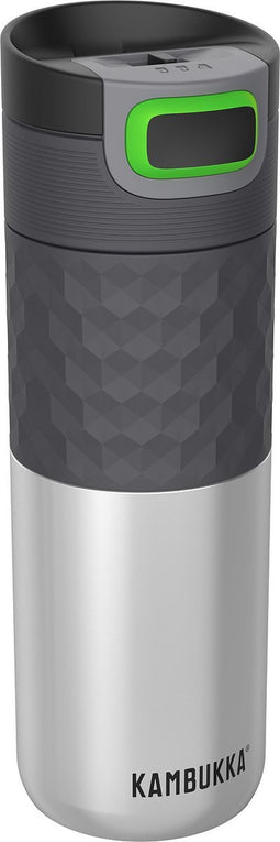 Kambukka Etna Grip Thermosbeker 500 ml - makkelijk reinigen - lekvrije Koffiebeker - Zilver