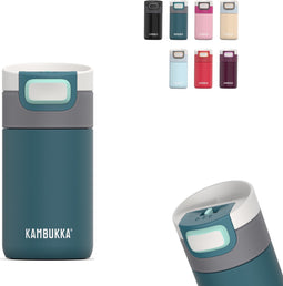 Kambukka Etna Thermosbeker 300 ml - Koffiebeker To Go - makkelijk reinigen - lekvrije Koffiebeker - Theebeker - Travel Mug - Groen-Blauw