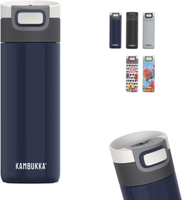 Kambukka Etna Thermosbeker 500 ml - Koffiebeker To Go - makkelijk reinigen - lekvrije Koffiebeker - Theebeker - Travel Mug - Donker Blauw