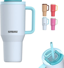 Kambukka Rio - Tumbler 950ml - Frosty Coconut waterfles met Telescopisch rietje - Lek proof - BPA vrij