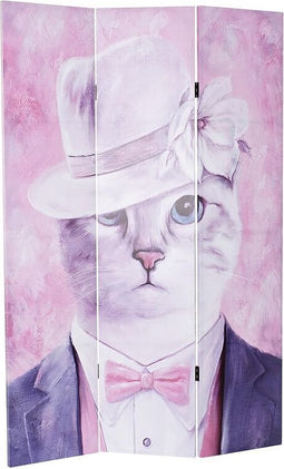 Kamerscherm DKD Home Decor Kat Canvas 120 x 2,5 x 180 cm Pijnboom