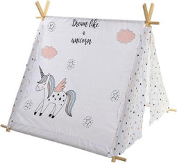 Kampeertent DKD Home Decor Katoen Hout Eenhoorn (110 x 110 x 106 cm)