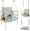 Houten 3 in 1 Meegroeischommel Schommel met Kussen - Licht Grijs - Baby Peuter Kleuter