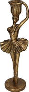 Kandelaar ballerina polyresin goud 9x9x28.5 cm