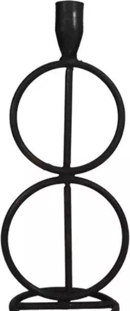 Kandelaar Double Circle zwart