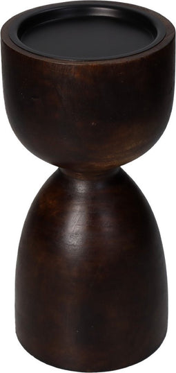 Kandelaar hout bruin 10x10x20 cm