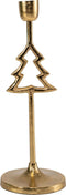 Kandelaar Kerstboom Metaal Goud Ø10x28cm