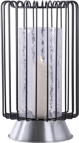 Kandelaar metaal glas eetkamer tafel decoratie theelicht groot zilver