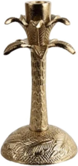 Kandelaar Palm - S - 18,5cm - Goud - Metaal