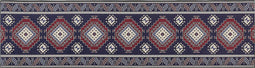 KANGAL - Loper tapijt - Blauw/Rood - 80 x 300 cm - Polyester