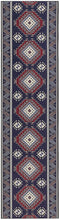 KANGAL - Loper tapijt - Blauw/Rood - 80 x 300 cm - Polyester