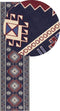 KANGAL - Loper tapijt - Blauw/Rood - 80 x 300 cm - Polyester