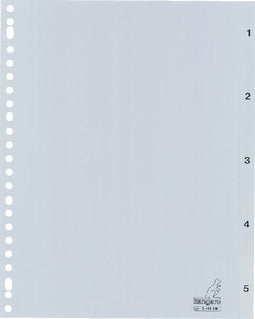Kangaro - Tabbladen 23-gaats G405CM 1-5 genummerd grijs PP
